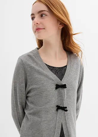 Gilet doux en maille, viscose majoritaire • gris chiné • Boutique bonprix