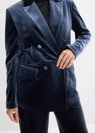 Blazer en velours doux • bleu foncé • Boutique bonprix