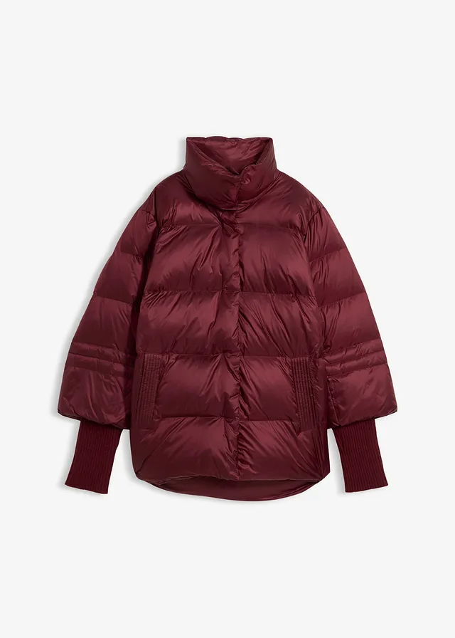 Doudoune à manches en maille, Couleur: bordeaux