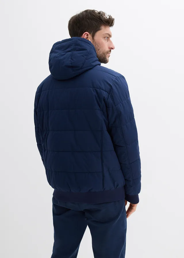 Veste matelassée style blouson, Couleur: bleu foncé