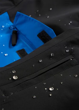 Veste de ski imperméable à doublure chaude • noir - bleu azur • Boutique bonprix