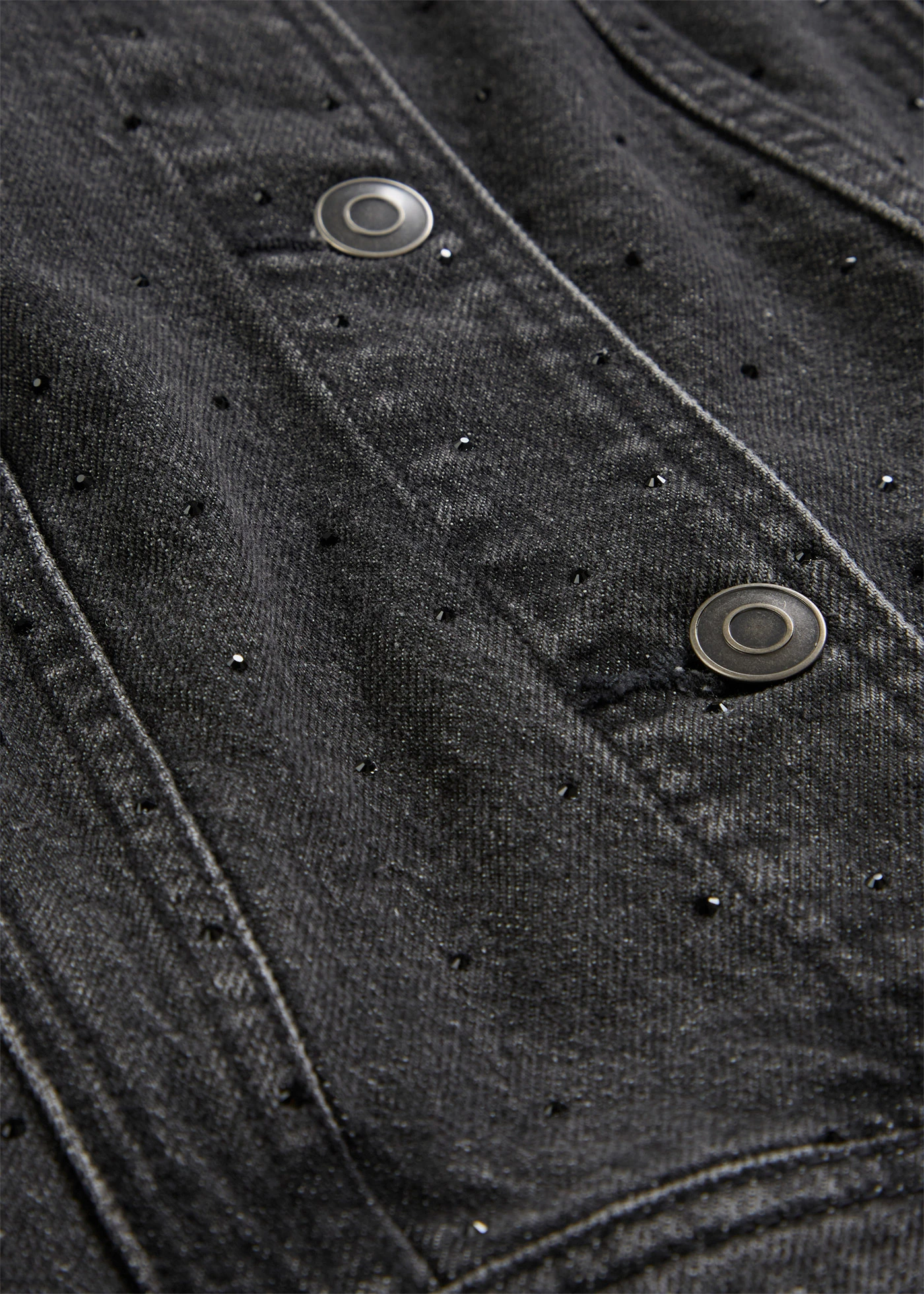 Geacă de blugi cu ștrasuri • gri închis denim • magazin bonprix