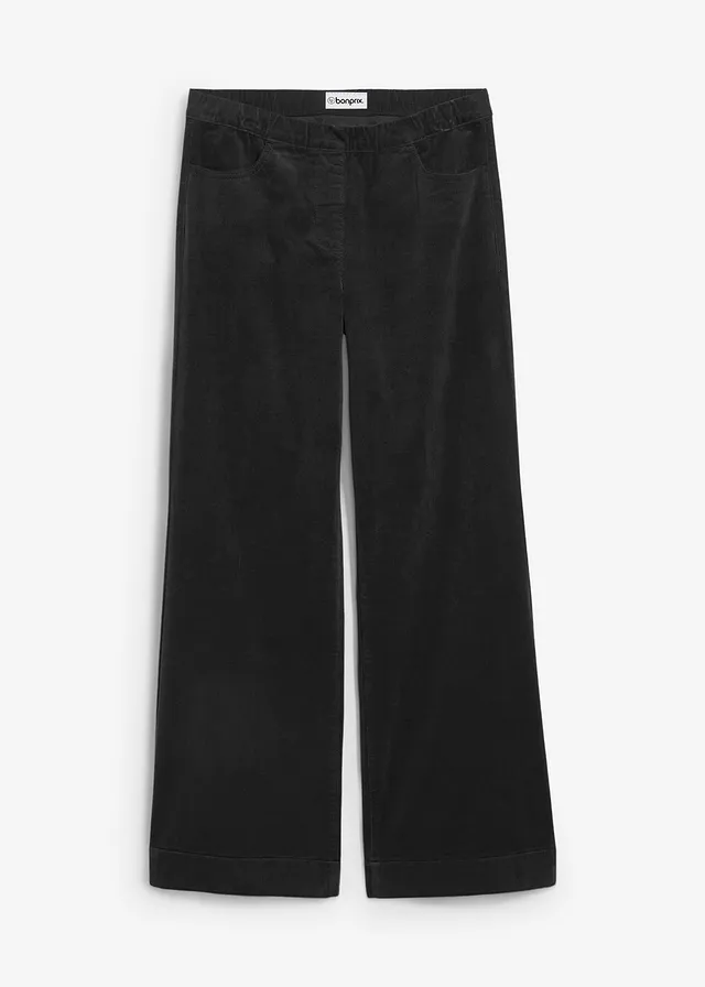 Wijde stretch corduroy broek, high waist