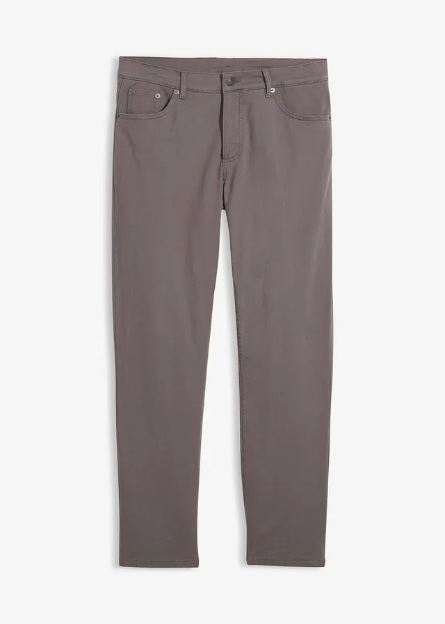 Pantalon extensible regular à doublure chaude en flanelle, droit