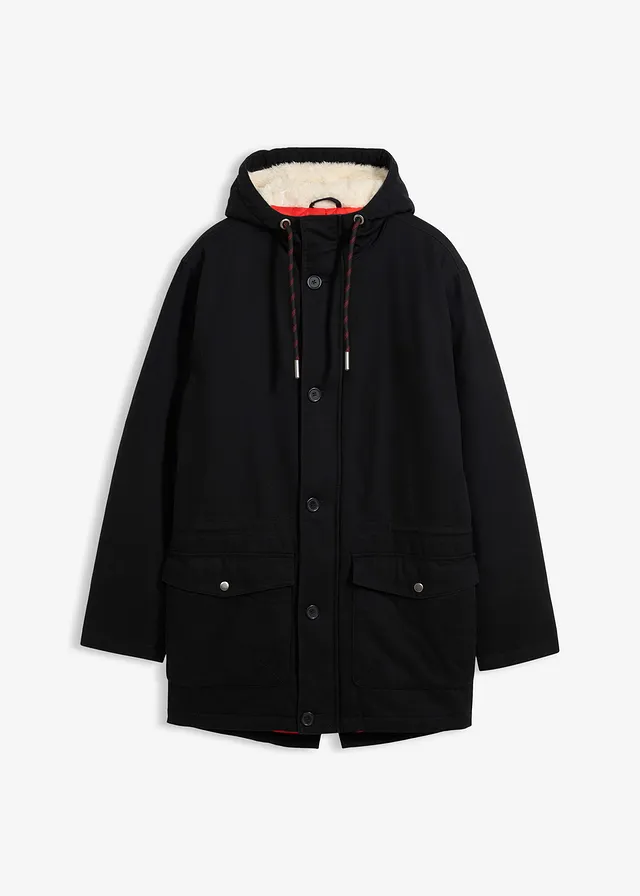 Winterparka met teddy voering in de capuchon