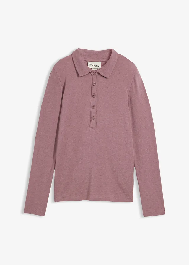 Bluză polo cu lână în compoziție