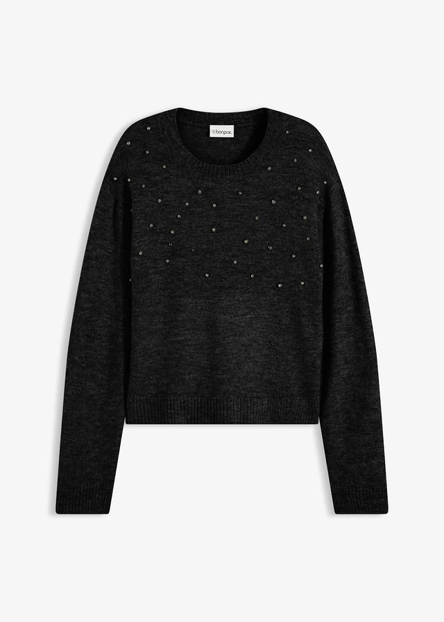 Boxy trui, Kleur: zwart