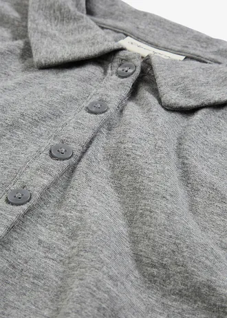 Triko polo s podílem vlny • šedý melír • bonprix obchod