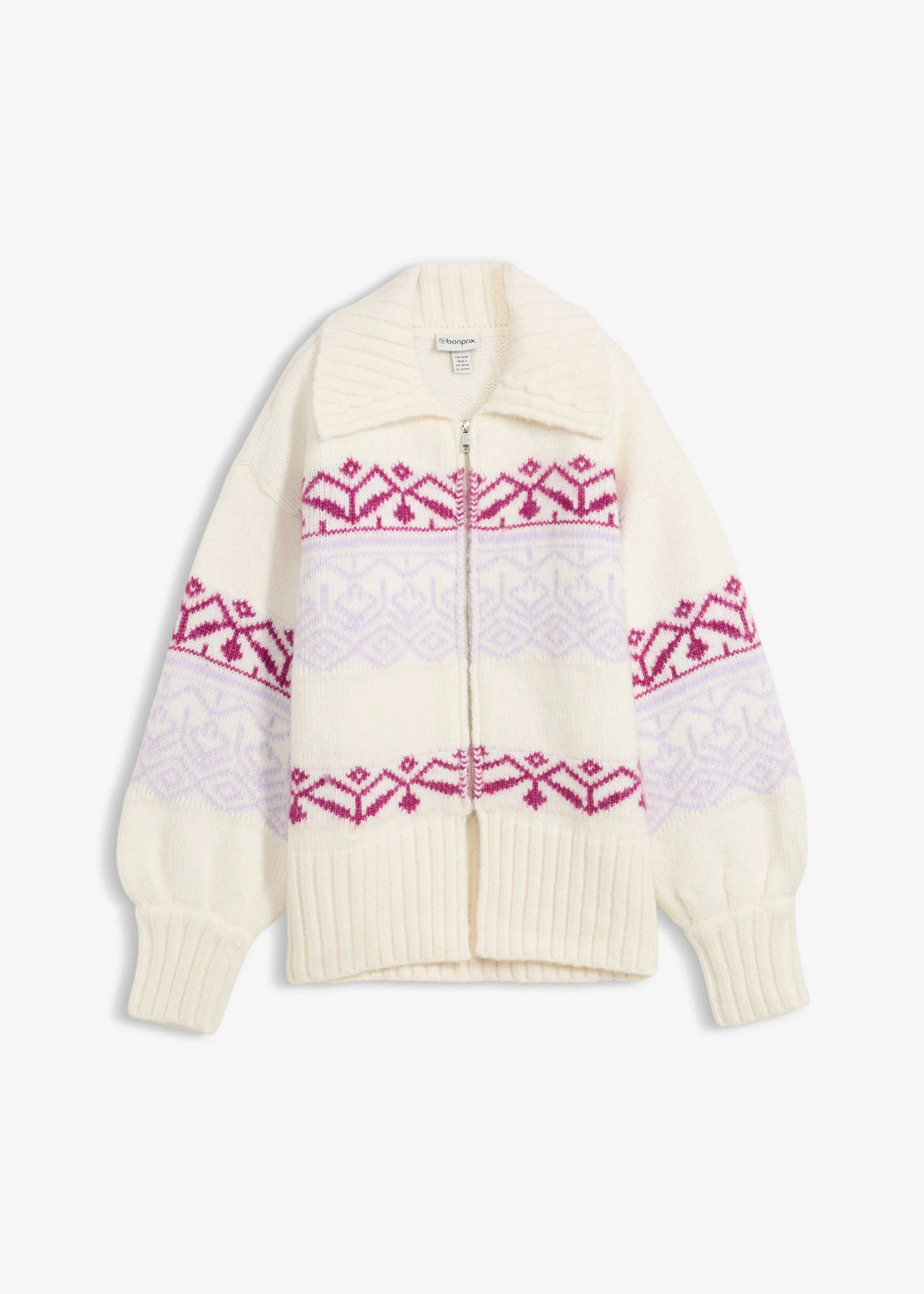 Korte vest met Noors patroon • parelwit • bonprix online shop