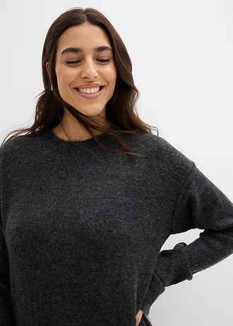 Robe pull midi • anthracite chiné • Boutique bonprix