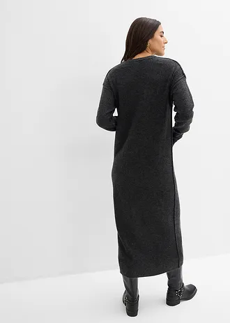 Robe pull midi • anthracite chiné • Boutique bonprix