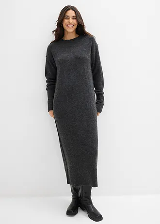 Robe pull midi, Couleur: anthracite chiné