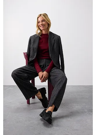 Žebrované tričko s dlouhým rukávem • rubínově červená • bonprix obchod