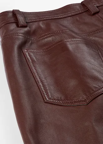 Kožené kalhoty z jehněčí kůže nappa • kávově hnědá • bonprix obchod