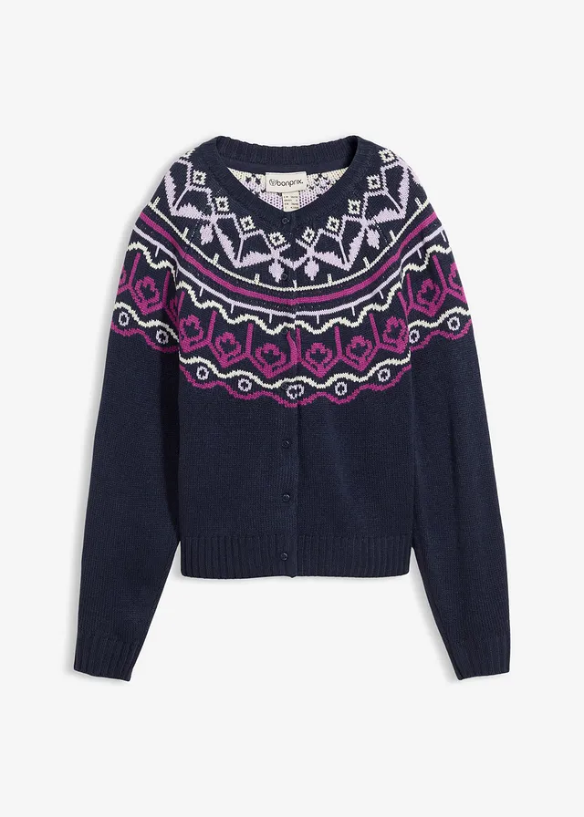 Gilet en maille oversize à motif norvégien