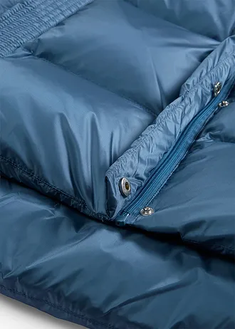 Kurtka puchowa z puchu z recyklingu, z rękawami z dzianiny • niebieskoszary • sklep bonprix