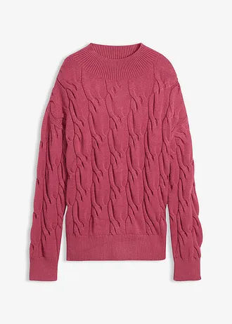 Oversize svetr z měkké viskózové směsi • jemně pink • bonprix obchod