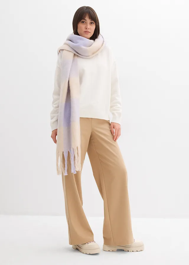 Oversized trui van puur katoen, Kleur: wolwit