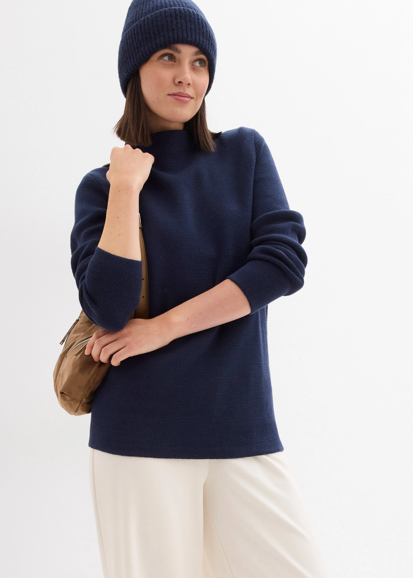 Pulover cu guler înalt • bleumarin • magazin bonprix