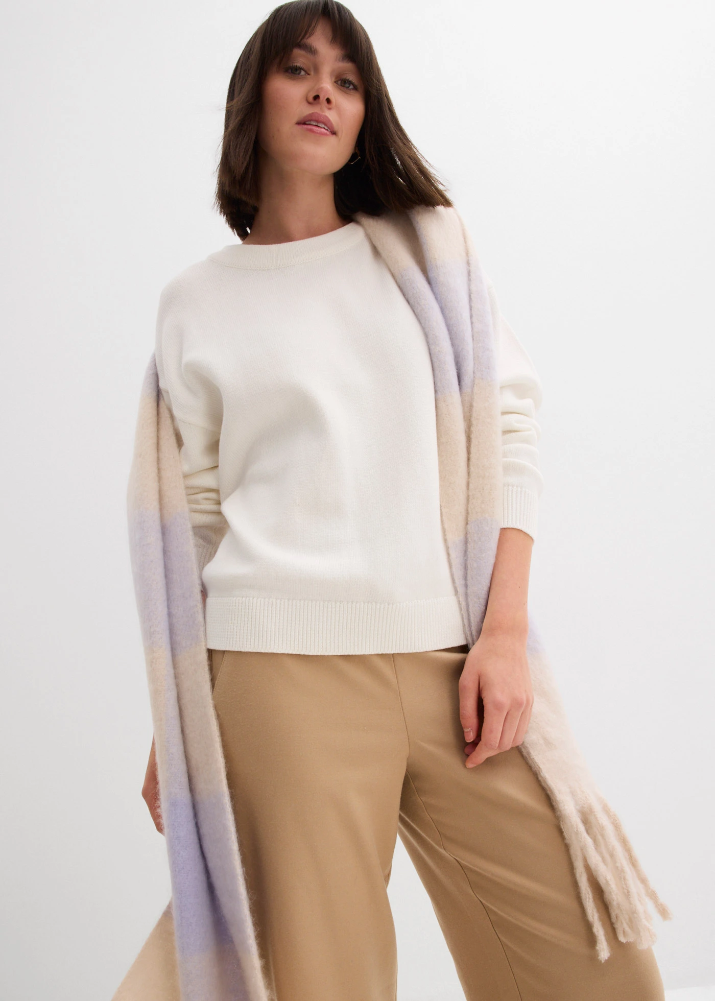 Pull oversize 100% coton • ecru • Boutique bonprix