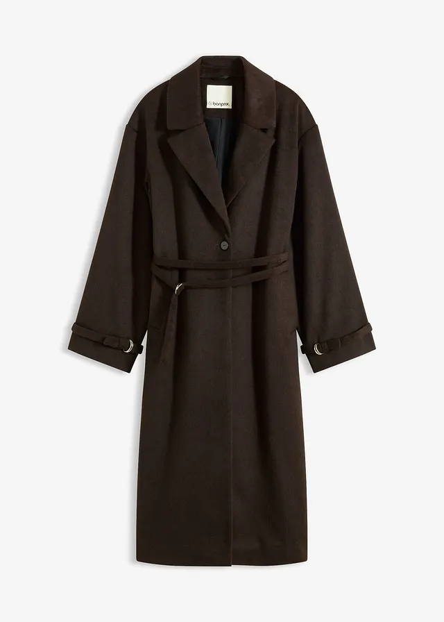 Lange jas • donkerbruin-zwart • bonprix online shop