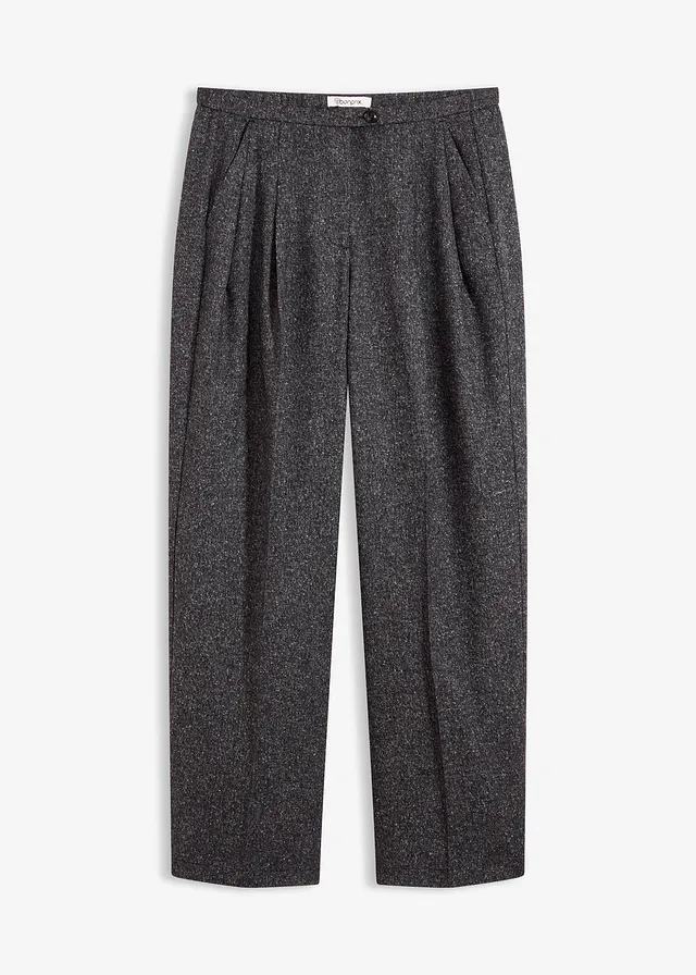 Marlene Dietrich broek in een zachte viscosemix, Kleur: grijs gemêleerd