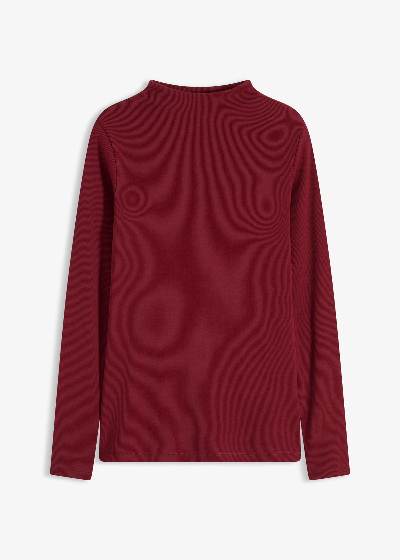 Tričko s dlhým rukávom, vrúbkované • rubínovo červená • obchod bonprix