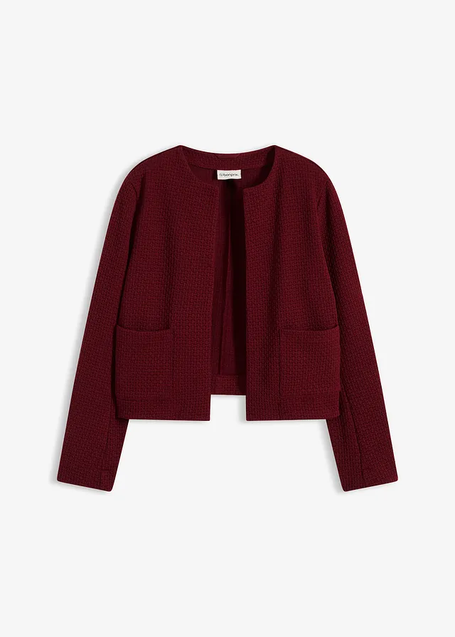 Korte jersey blazer • robijnrood • bonprix online shop