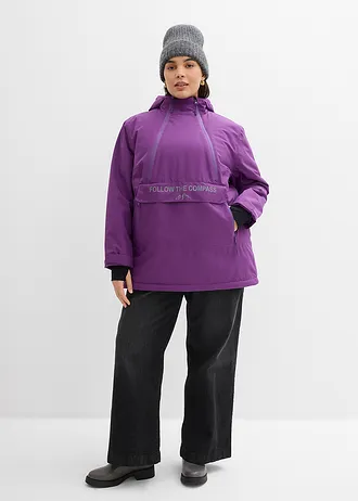 Outdoor jas met fleece voering, waterdicht, Kleur: diepviolet