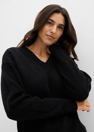 Pletený oversize svetr • černá • bonprix obchod