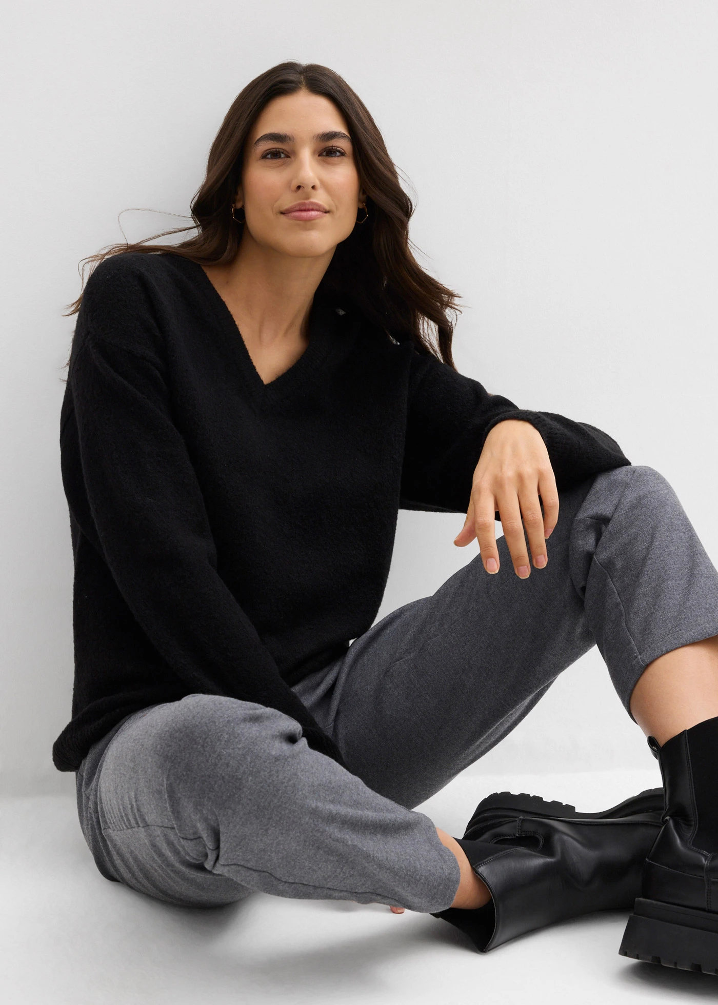 Pletený oversize svetr • černá • bonprix obchod