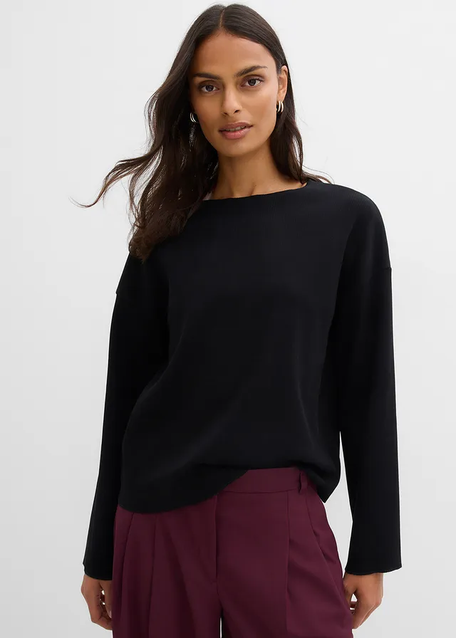 T-shirt manches longues côtelé • noir • product-page.page-title-suffix