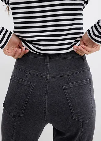 Strečové Mom džíny, High Waist • tmavě šedý denim • bonprix obchod