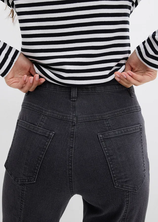 Jean mom taille haute, extensible • gris foncé denim • product-page.page-title-suffix