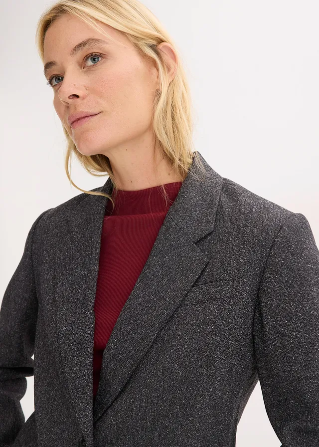 Oversized blazer van een fijne viscose-mix • grijs gemêleerd • product-page.page-title-suffix
