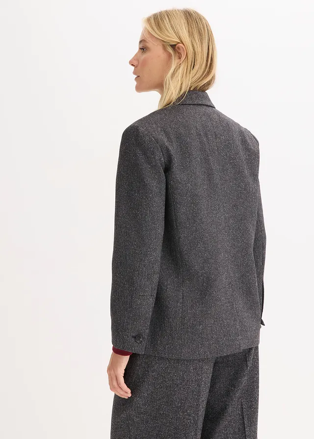 Blazer oversize en viscose mélangée, Couleur: gris chiné