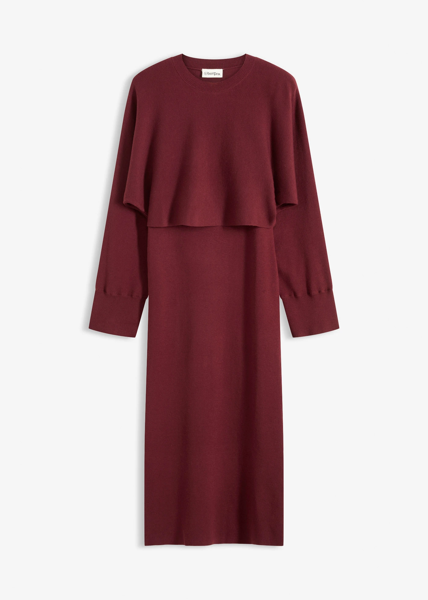 Gebreide jurk en shirt (2-dlg. set) • esdoornrood • bonprix online shop