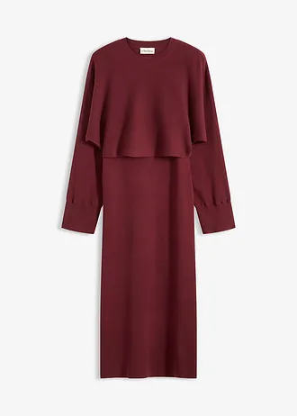 Gebreide jurk en shirt (2-dlg. set) • esdoornrood • bonprix online shop