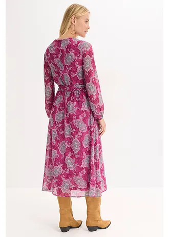 Jurk van chiffon met paisley, Kleur: donkerfuchsia-mint-bloesempink paisley
