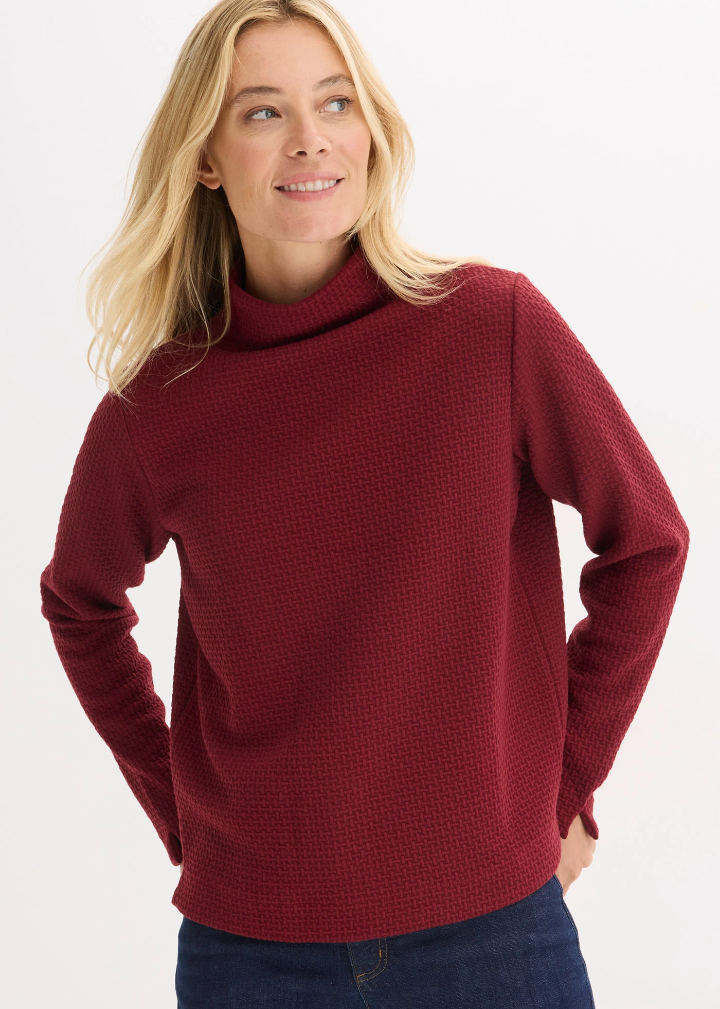 Bluza ze stójką • czerwony rubinowy • sklep bonprix