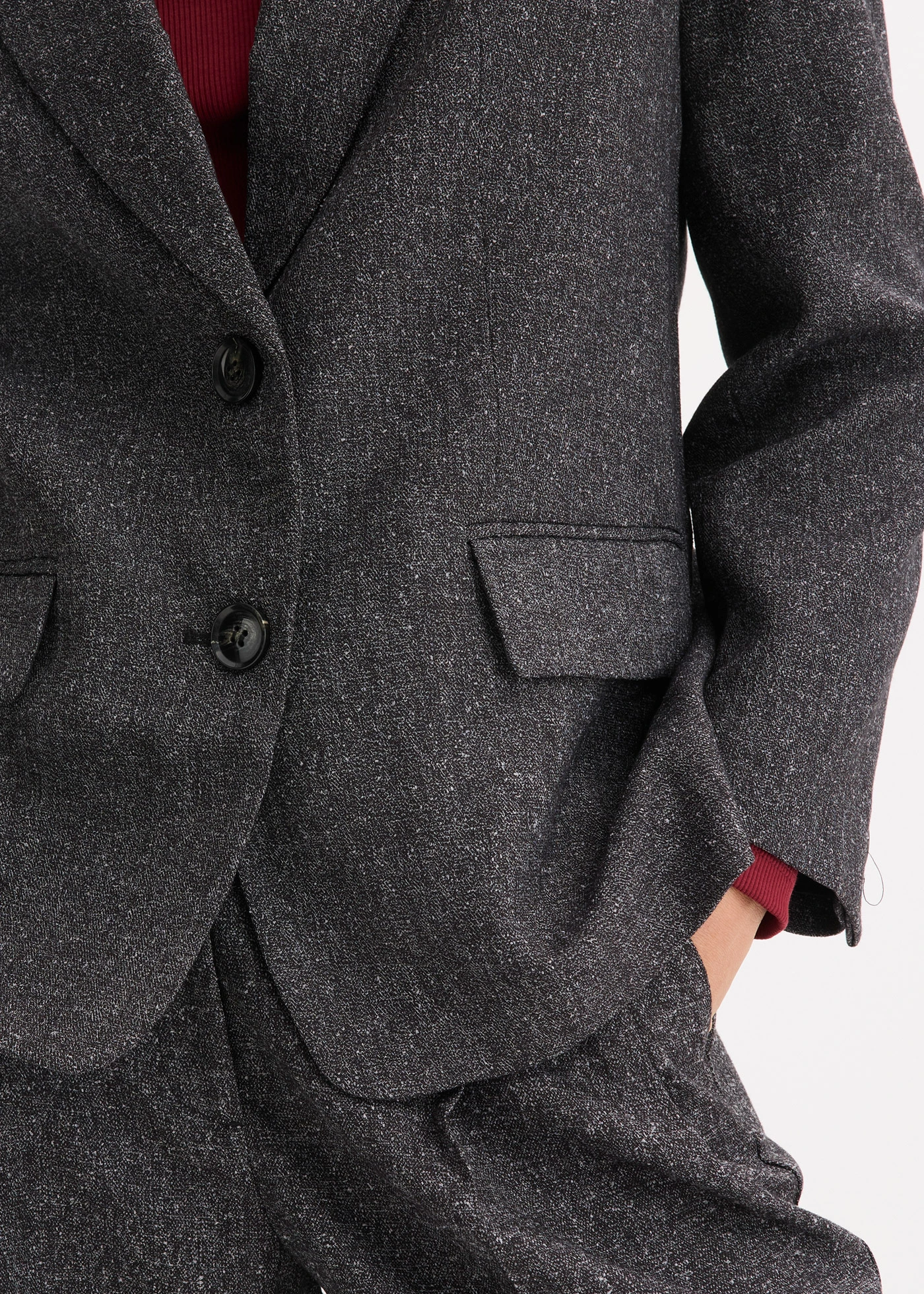 Oversized blazer van een fijne viscose-mix • grijs gemêleerd • bonprix online shop