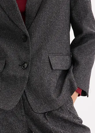 Oversized blazer van een fijne viscose-mix • grijs gemêleerd • bonprix online shop