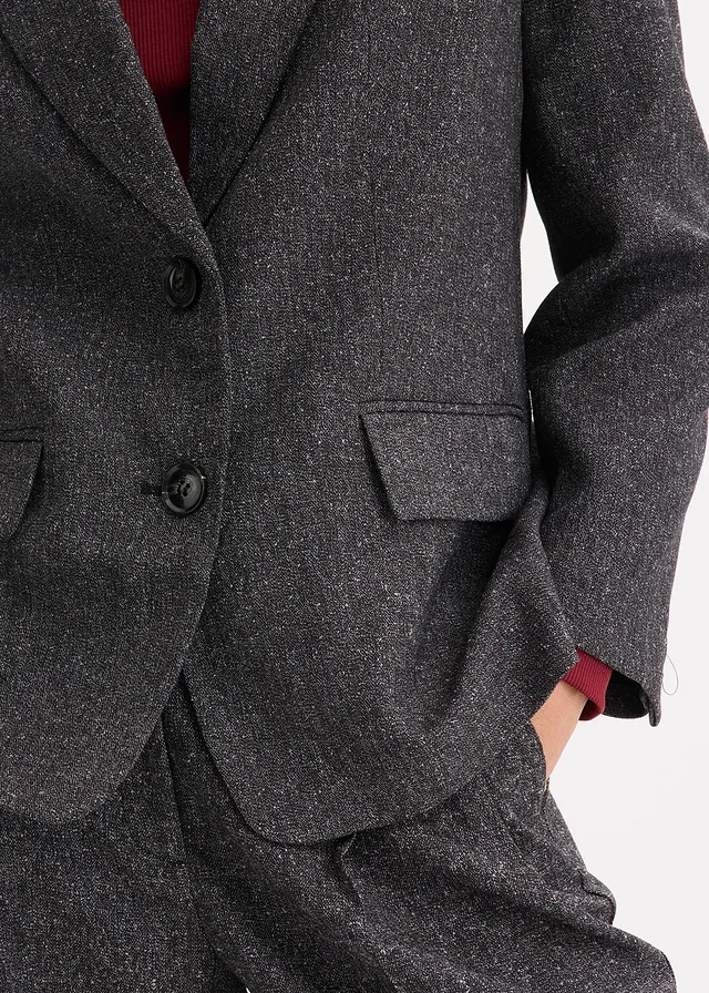 Oversized blazer van een fijne viscose-mix • grijs gemêleerd • product-page.page-title-suffix
