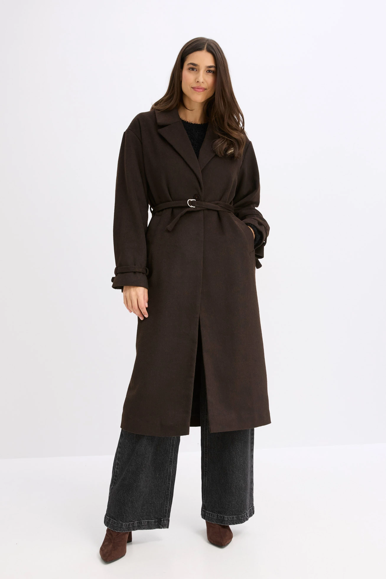 Manteau • marron foncé/noir • Boutique bonprix