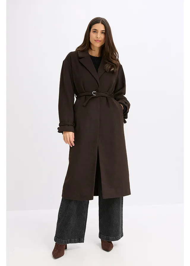 Manteau, Couleur: marron foncé-noir