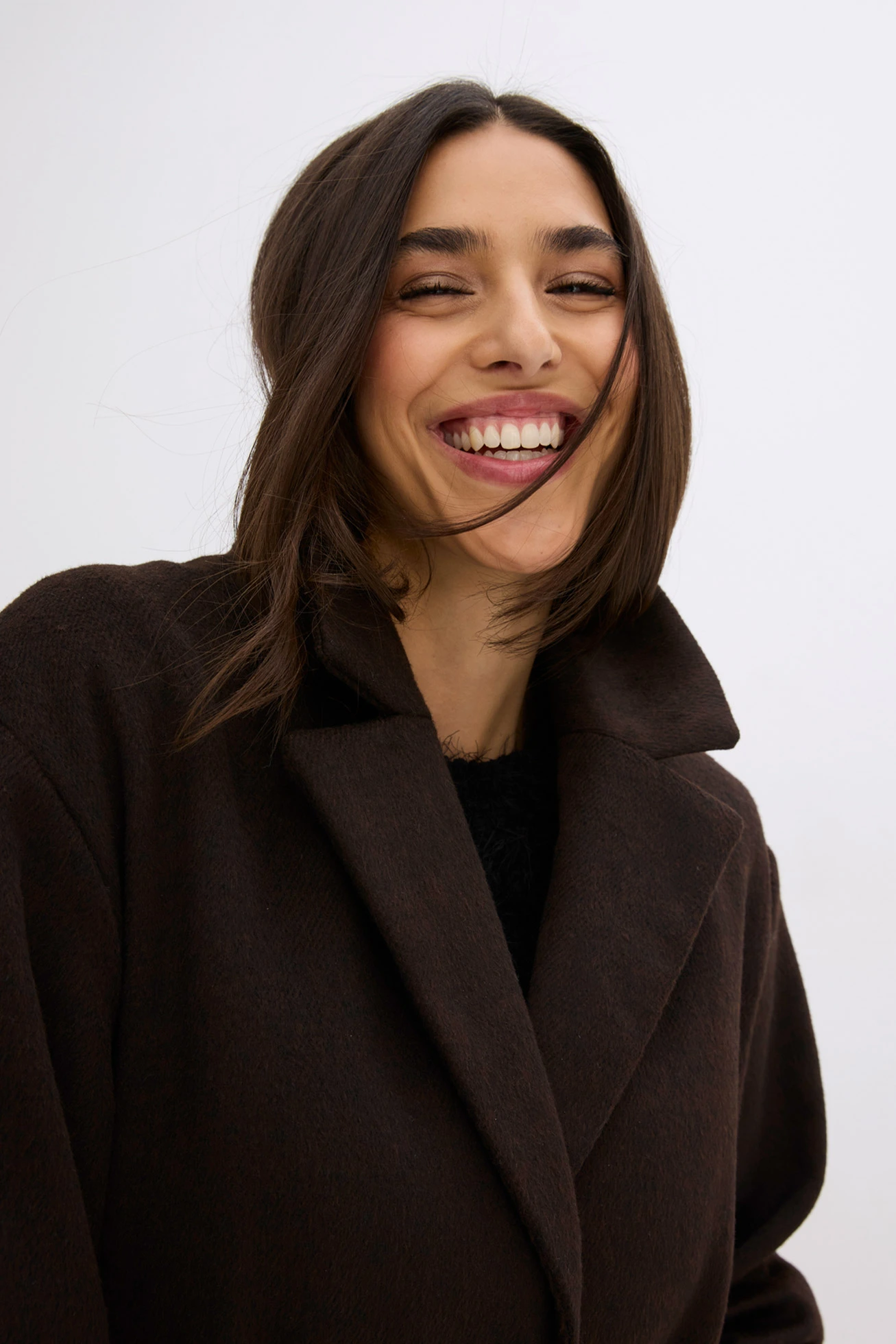 Manteau • marron foncé/noir • Boutique bonprix