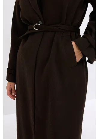 Lange jas • donkerbruin-zwart • bonprix online shop