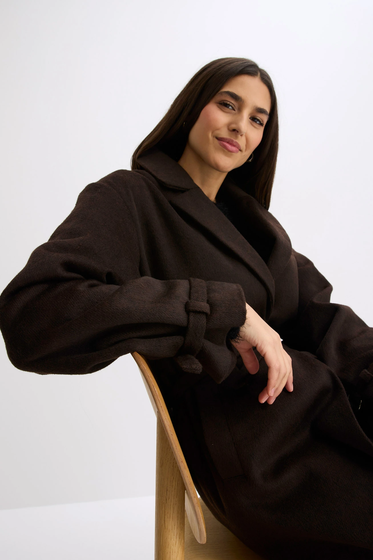 Lange jas • donkerbruin-zwart • bonprix online shop