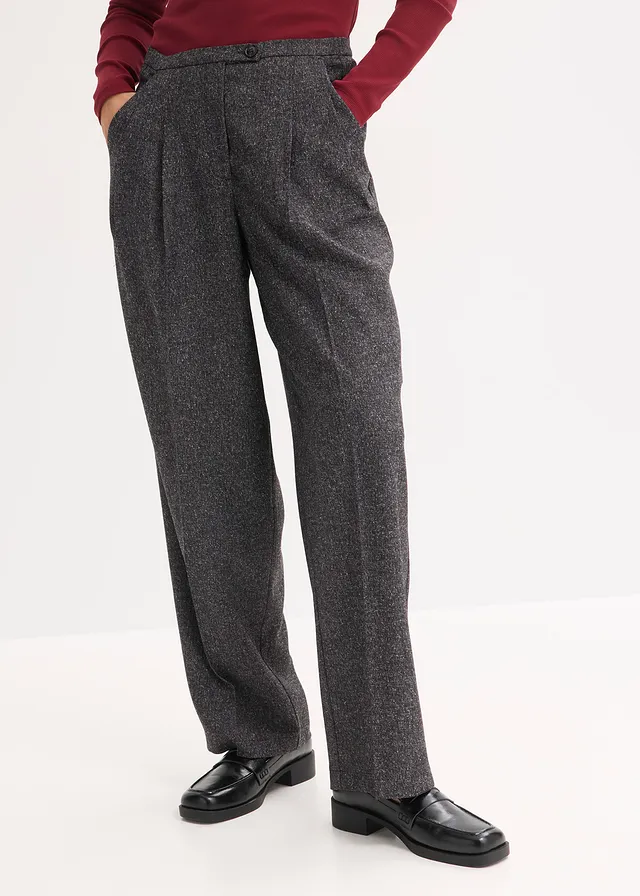 Marlene Dietrich broek in een zachte viscosemix • grijs gemêleerd • product-page.page-title-suffix