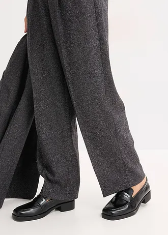 Pantalon large à pinces • gris chiné • Boutique bonprix